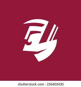 Man head vector sign Branding Identity Corporate Logo isolated on a dark background