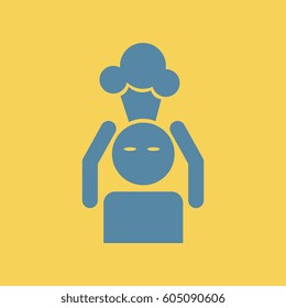 man with headache, head illness
