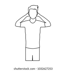 man headache line icon vector