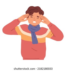 man headache migraine pain sick ill vertigo 