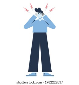 man with headache for panic attack