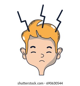 man with headache sickness to stress problem