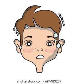 man with headache sickness to stress problem