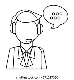 man headphone bubble icon image, vector illustration