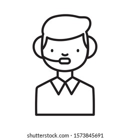 Man with headphone design, Call center technical service online support service telemarketing and contact theme Vector illustration