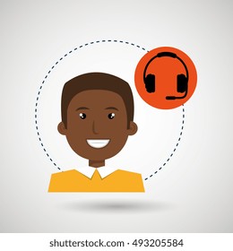 man headphone isolated design