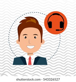 man headphone isolated design