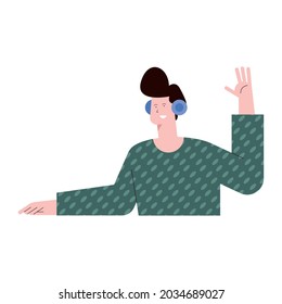 man with headphone isolated icon