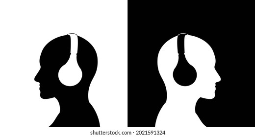 Man with headphone profile icon
