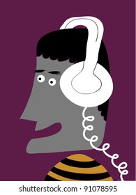 man with headphones