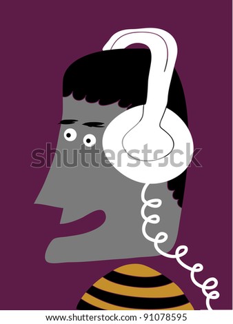 man with headphones