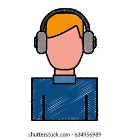 man with headphones icon