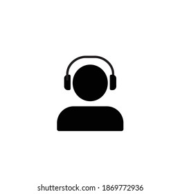 Man in headphones icon vector illustration