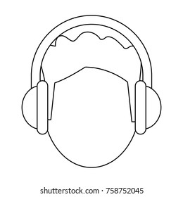 Man with headphones icon vector illustration graphic design