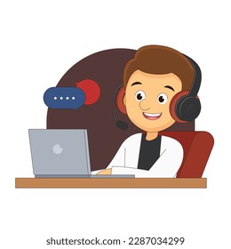 Man in headphones playing games at computer