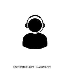man with headphones vector icon