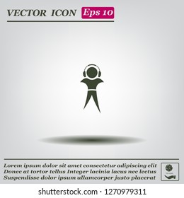 man with headphones vector icon