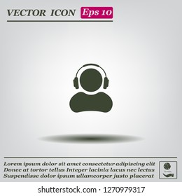 man with headphones vector icon