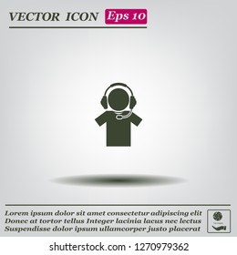man with headphones vector icon