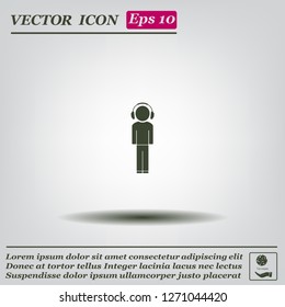 man with headphones vector icon