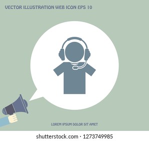 man with headphones vector icon