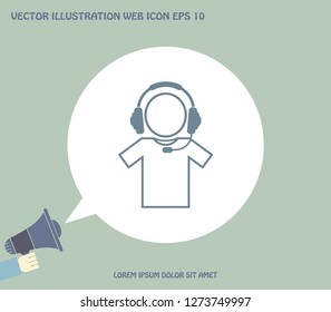 man with headphones vector icon