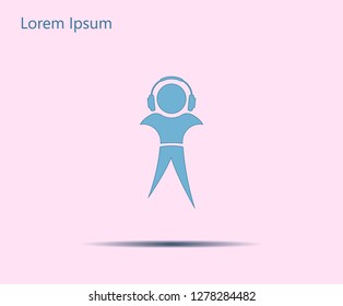 man with headphones vector icon