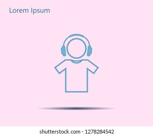 man with headphones vector icon