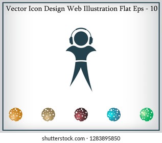 man with headphones vector icon