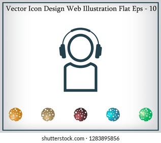 man with headphones vector icon