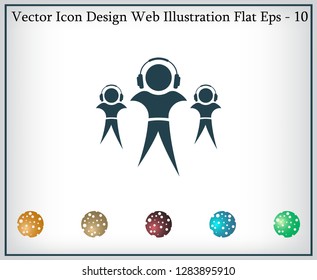 man with headphones vector icon