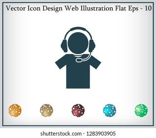 man with headphones vector icon