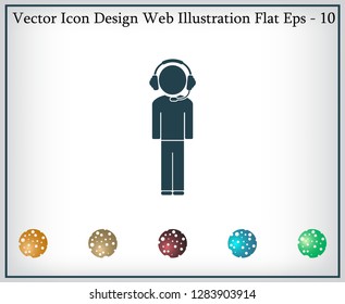 man with headphones vector icon