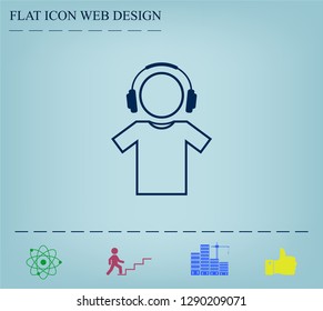 man with headphones vector icon