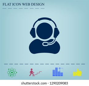 man with headphones vector icon