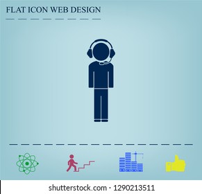 man with headphones vector icon
