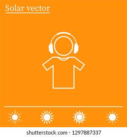man with headphones vector icon