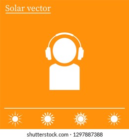 man with headphones vector icon