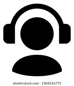 Man With Headphones Vector Icon