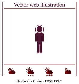 man with headphones vector icon