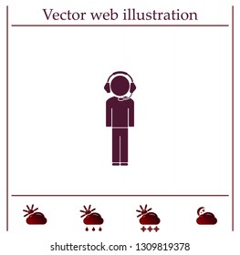 man with headphones vector icon