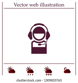 man with headphones vector icon
