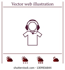 man with headphones vector icon