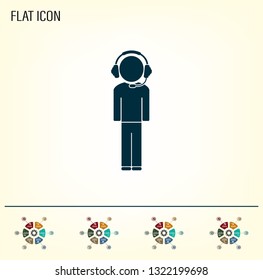 man with headphones vector icon
