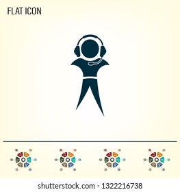 man with headphones vector icon