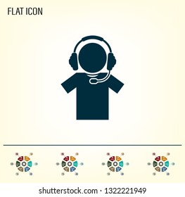 man with headphones vector icon
