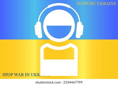 hombre con icono de vector de auriculares