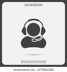 hombre con icono de vector de auriculares