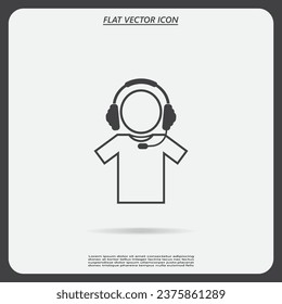 man with headphones vector icon