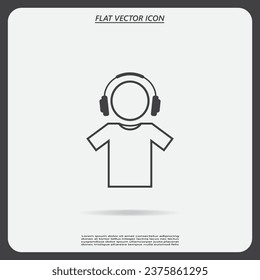 man with headphones vector icon